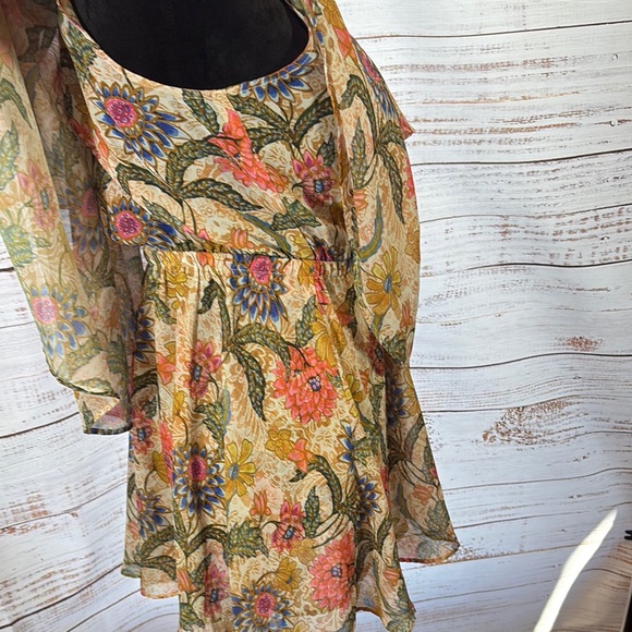 Show Me Your MuMu Multicolor Floral Off-Shoulder Blouse‎ - Picture 2 of 9